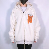 キャラ刺繍ボアジャケット（ベポ）のフロントイメージ。