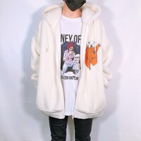 キャラ刺繍ボアジャケット（ベポ）のフロントイメージ。