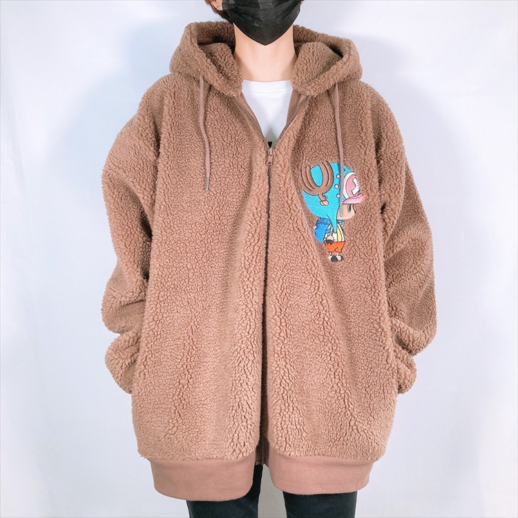 キャラ刺繍ボアジャケット（チョッパー）のフロントイメージ。