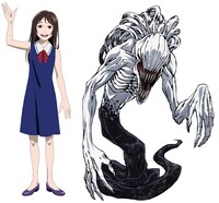 左から幼少期、特級過呪怨霊の祈本里香。