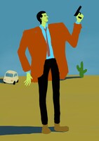 浅野忠信によるイラスト。