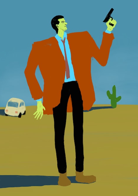 浅野忠信によるイラスト。