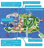 「白い砂のアクアトープ」と横浜・八景島シーパラダイスのコラボイベントマップ。(c)project ティンガーラ
