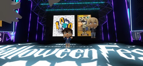 トークイベント「江戸川コナン×安室透 スペシャルトーク in バーチャル渋谷」の様子。(c)KDDI・au 5G / バーチャル渋谷 au 5G ハロウィーンフェス 2021