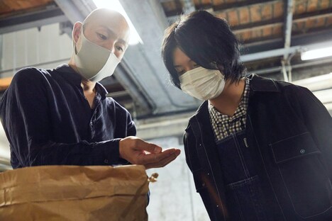 コラボ日本酒作りの様子。