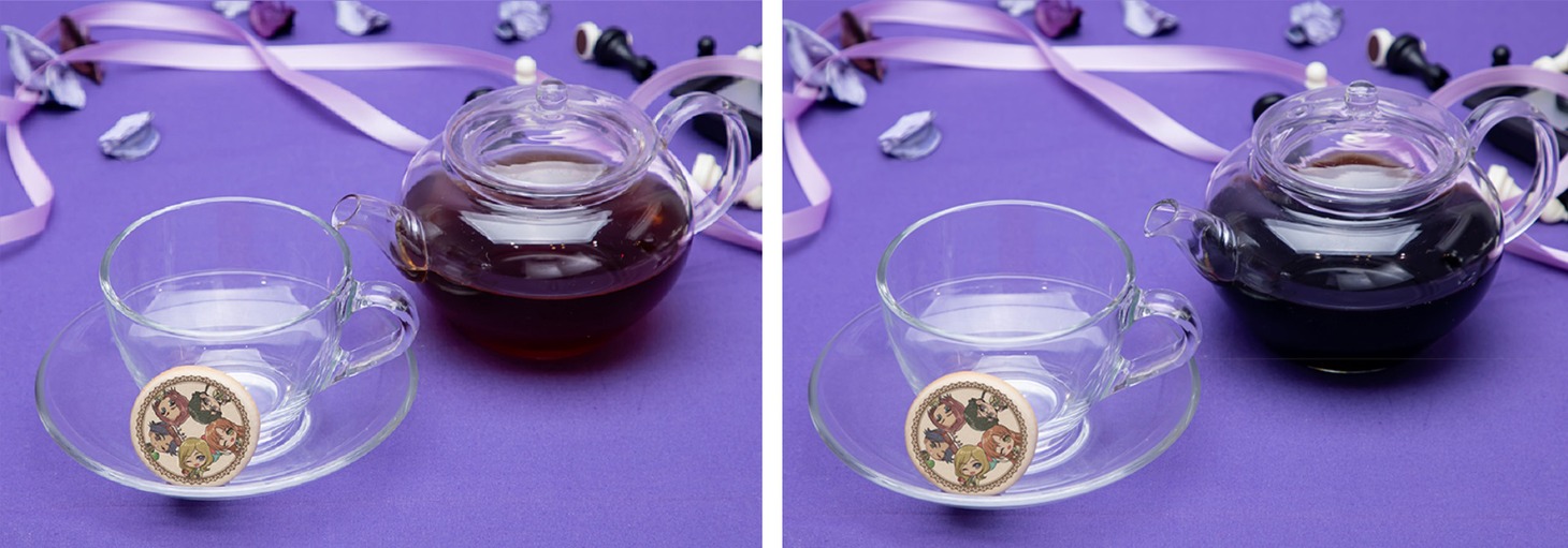 「生徒会のお茶会」（左から紅茶、コーヒー）