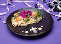 「エビときのこのクリームパスタ」