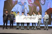メディアミックスプロジェクト「テクノロイド」制作発表会見の様子。