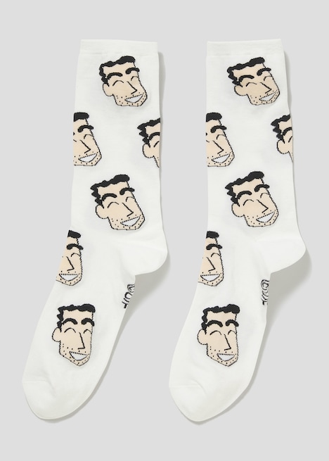 「ひろし フェイスパターン（クレヨンしんちゃん）」コラボロングソックス