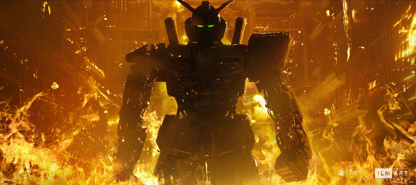 ガンダム実写版長編映画のコンセプトアート。