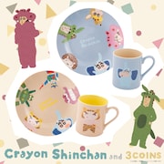 「3COINS×クレヨンしんちゃん」のマグカップ・プレート。税込各550円。