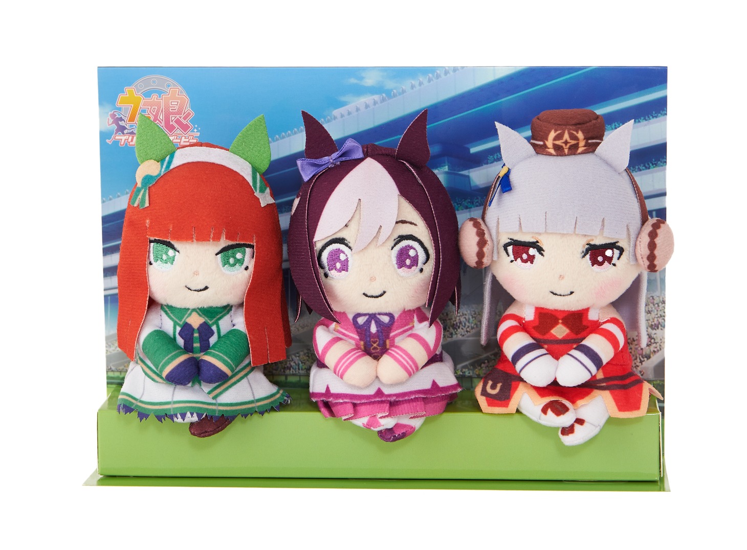 「TVアニメ『ウマ娘 プリティーダービー Season 2』ちょっこりさん 3キャラセット C」左よりサイレンススズカ、スぺシャルウィーク、ゴールドシップ。