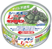「キン肉マン」のキャラクターが描かれた「オイル不使用 シーチキンLフレーク」。