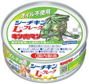 「キン肉マン」のキャラクターが描かれた「オイル不使用 シーチキンLフレーク」。