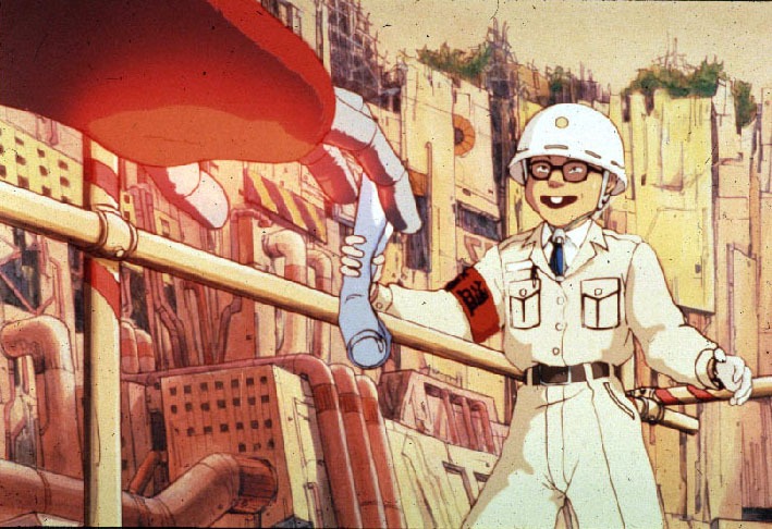 「迷宮物語」の一編「工事中止命令」の場面カット。(c)KADOKAWA1986