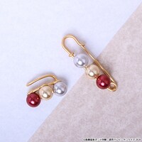 「半妖の夜叉姫 虹色真珠のブローチピン&イヤーカフセット」