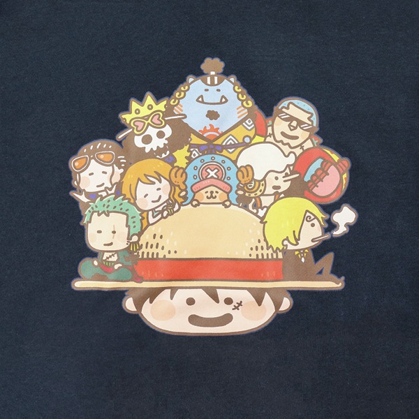 「YURUTTO ONE PIECE パーカー ネイビー」背面の図柄。