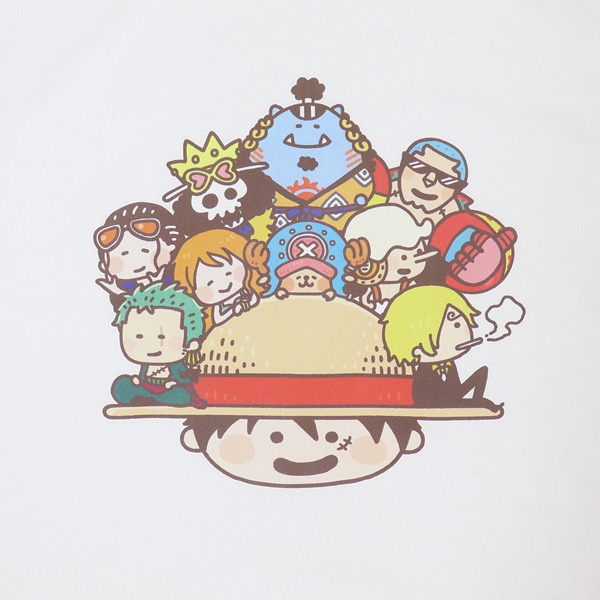 「YURUTTO ONE PIECE パーカー ホワイト」背面の図柄。