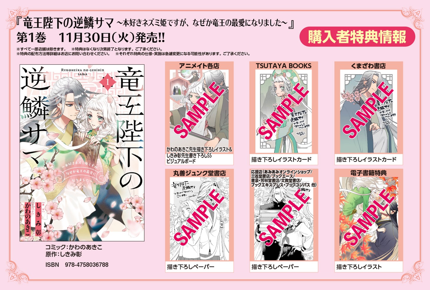 「竜王陛下の逆鱗サマ ～本好きネズミ姫ですが、なぜか竜王の最愛になりました～」1巻購入特典