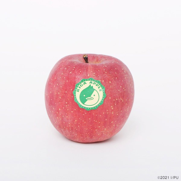 「輪るピングドラム KIGA APPLEシール」の使用イメージ。
