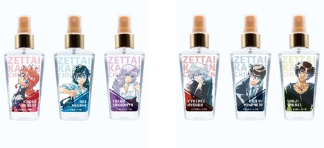 左から「明石薫」「野上葵」「三宮紫穂」「兵部京介」「皆本光一」「賢木修二」のフレグランスボディミスト。