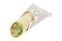 「巨大樹の森風ブロッコリーサラダとパストラミポークのトルティーヤ」