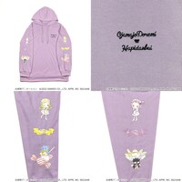 「おジャ魔女どれみ×はぴだんぶい 袖プリントパーカ」ウスムラサキ