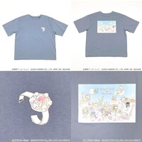 「おジャ魔女どれみ×はぴだんぶい バックプリントTシャツ」ウスアオ
