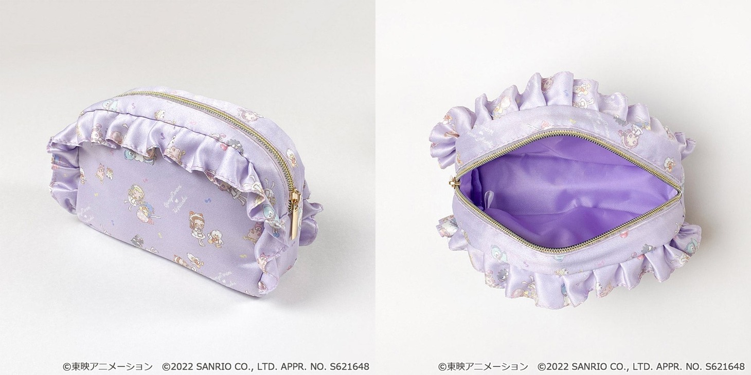 「おジャ魔女どれみ×はぴだんぶい ポーチ」ウスムラサキ
