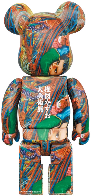 「BE@RBRICK楳図かずお大美術展100% & 400%」の背面。 (c)楳図かずお／小学館 BE@RBRICK TM & (c)2001-2021 MEDICOM TOY CORPORATION. All rights reserved.
