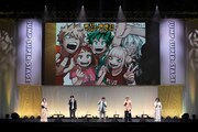 「僕のヒーローアカデミア」のステージの様子。左から福圓美里、内山昂輝、山下大輝、岡本信彦、佐倉綾音。(c)SHUEISHA Inc. All rights reserved.