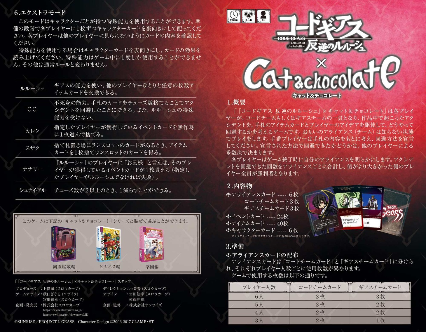 「『コードギアス 反逆のルルーシュ』×キャット＆チョコレート」の説明書。