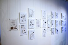 「桂正和画業40周年アニバーサリー Gallery & Shop『Boy meets Girl Girl Girl!』」より「電影少女」の展示。