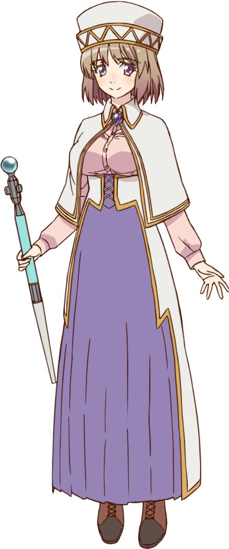 アリシア（CV：豊崎愛生）。駆け出しの冒険者。神聖魔道士で、幼なじみのエドガー、ライガと共に冒険していたところ、おじさんと出会う。おじさんの都合と大人の事情で、身の丈に合わない称号を得ることになる。