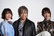 左から花澤香菜、緒方恵美、小松未可子。