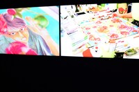 末次由紀の執筆風景とインタビュー映像。