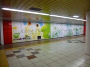 新宿駅メトロプロムナードに掲出されている交通広告。