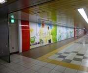 新宿駅メトロプロムナードに掲出されている交通広告。