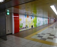 新宿駅メトロプロムナードに掲出されている交通広告。