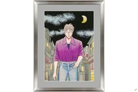 「アカギ～闇に降り立った天才～」の複製原画「月夜のアカギ」。