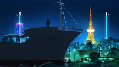TVアニメ「トライブナイン」第1話の場面カット。