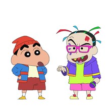 しんのすけとロンパオ。 (c)臼井儀人／双葉社・シンエイ・テレビ朝日・ADK