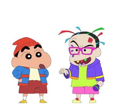 しんのすけとロンパオ。 (c)臼井儀人／双葉社・シンエイ・テレビ朝日・ADK