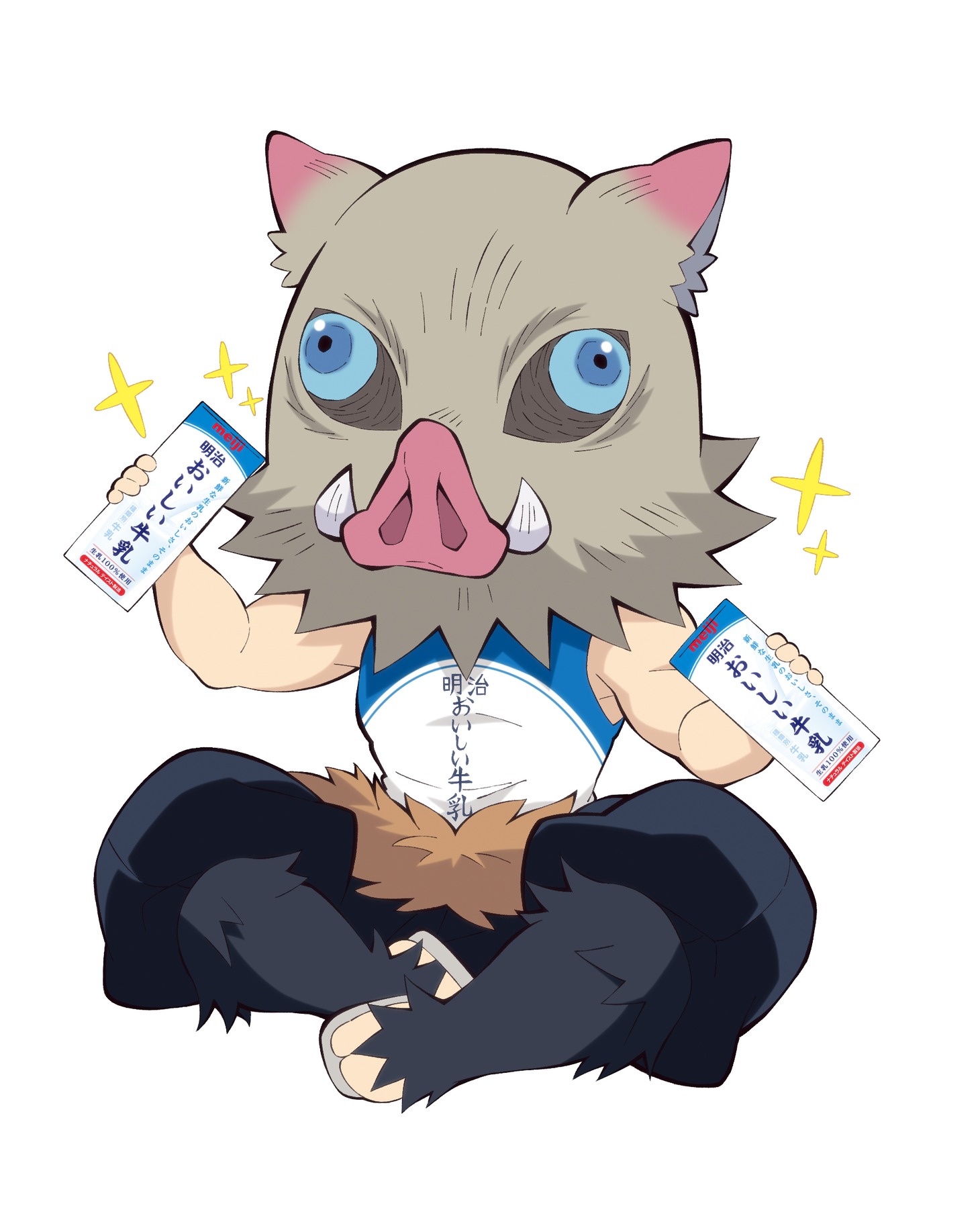 描き下ろしの嘴平伊之助。
