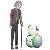 作中に登場する「散歩付き添いロボット」。 (c)2022 KYOCERA Corporation