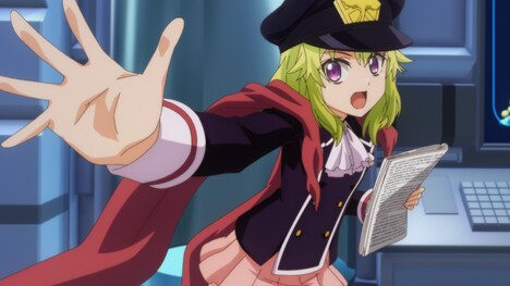 TVアニメ「怪人開発部の黒井津さん」第2話の場面カット。 (c)水崎弘明・COMICメテオ/「怪人開発部の黒井津さん」製作委員会