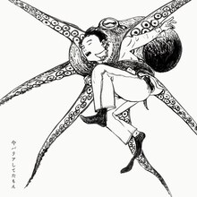 黒田硫黄が描き下ろした「今バリアしてたもん」のジャケットイラスト。