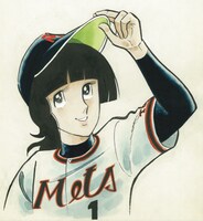 「野球狂の詩」のイラスト。 (c)水島プロダクション