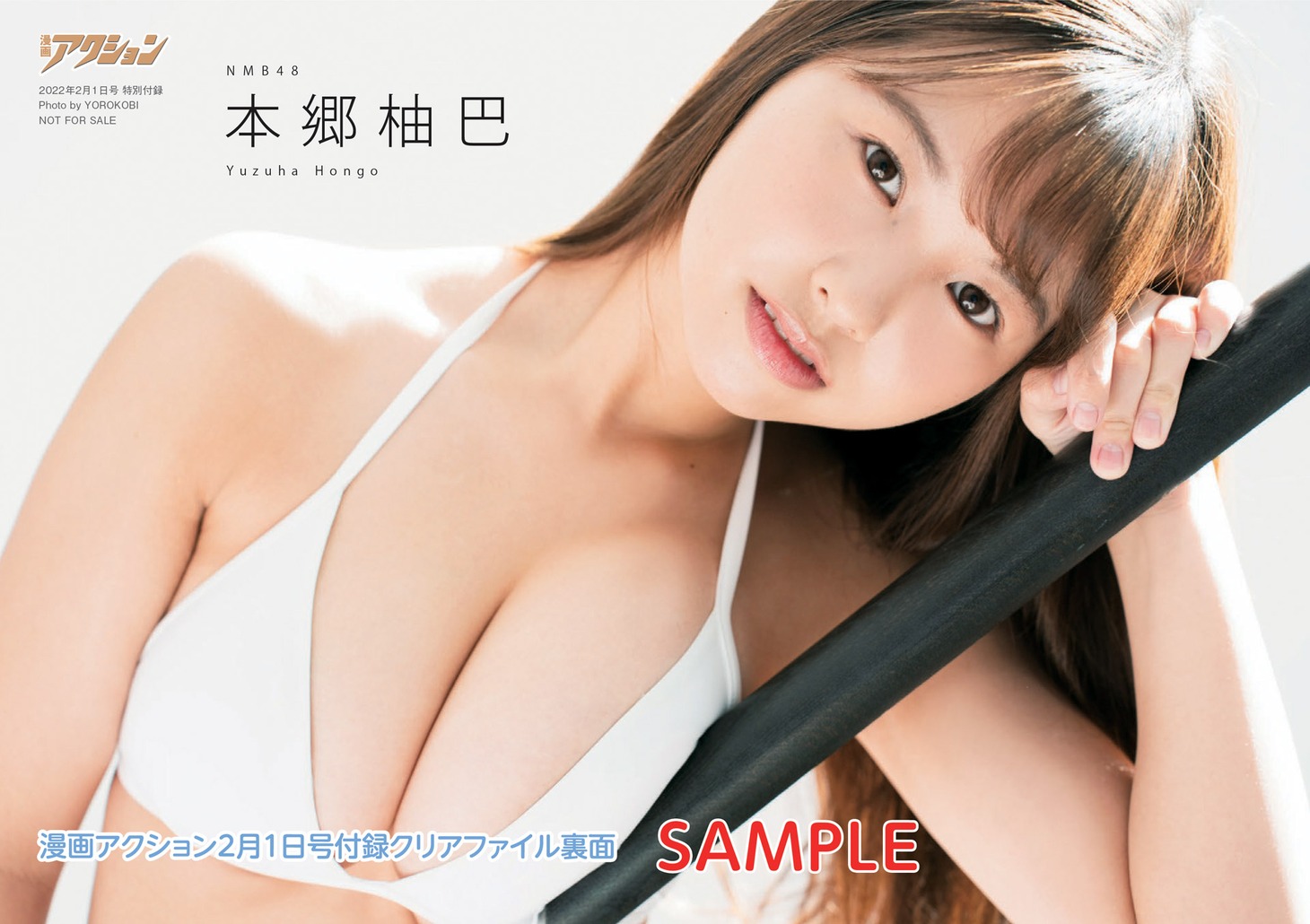 漫画アクション3号付録のクリアファイル（裏面）。