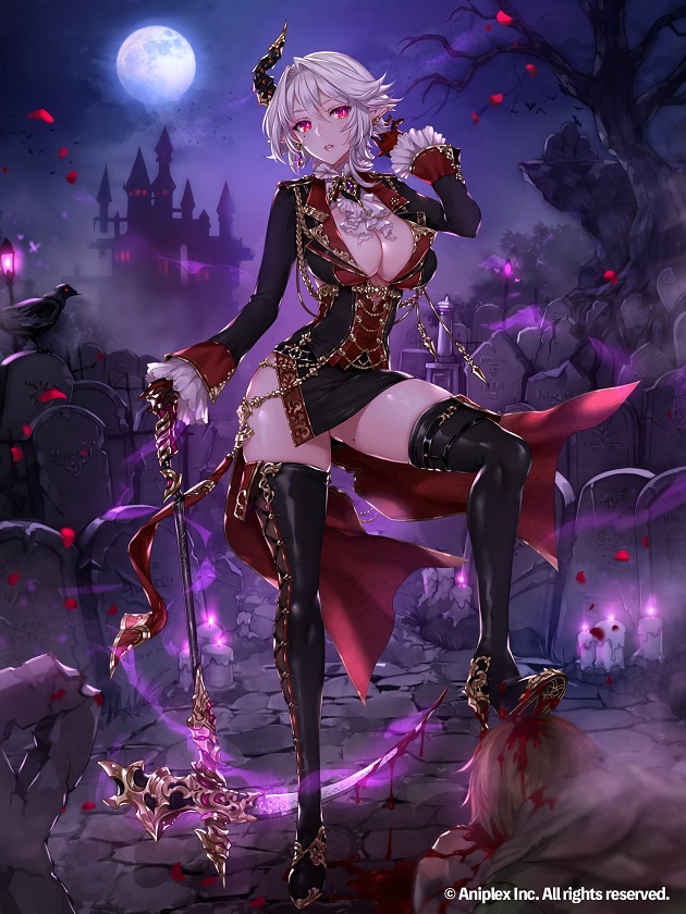 「ビルディバイド・トレーディングカードゲーム」第5弾ブースターパック「蒼き鳥は飛翔し、黒き豹は咆哮す」のキャラクターイラスト。 (c)Aniplex Inc. All rights reserved.